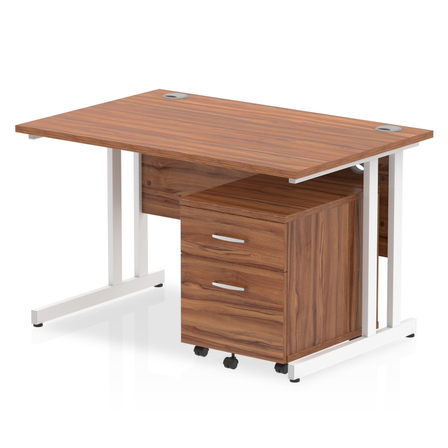Rayleigh Straight Desk With 2 Draw Mobile Pedestal